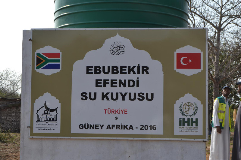 Three of the four boreholes were generously sponsored by our Turkish partners iHH such as this borehole dedicated to the Ottoman Shaykh Ebu Bekir Effendi